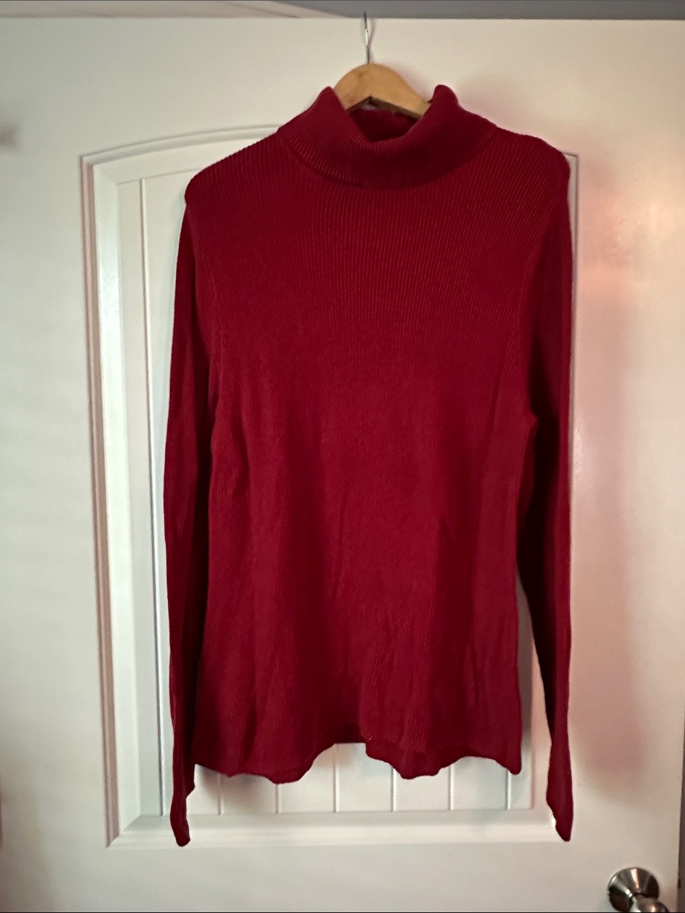 croft & barrow Red Ribbed Turtleneck Sweater